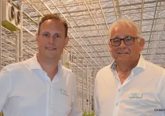 Ronald Haket and Gerben de Jong of Haket took a moment to stand in the greenhouse for the photo.